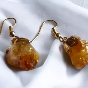Aros de Citrino Bañados en Oro 2