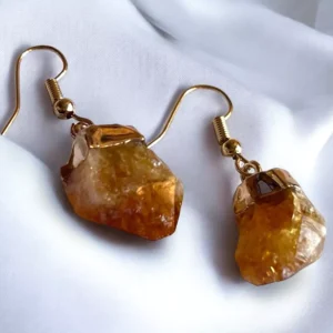 Aros de Citrino Bañados en Oro