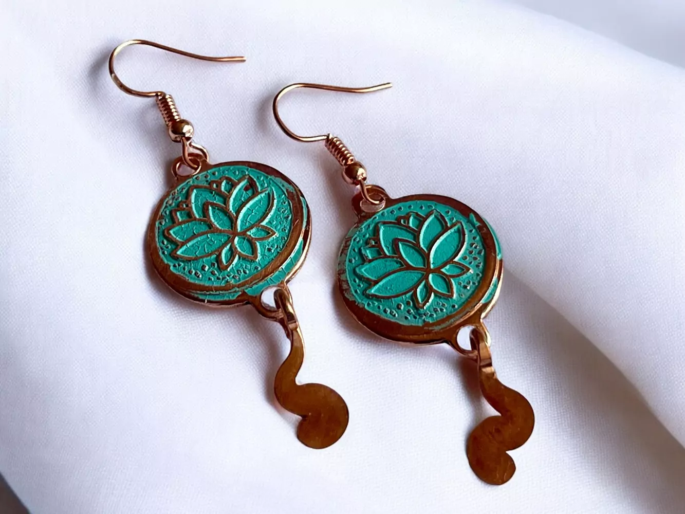 Aros de Cobre Flor de Loto 2