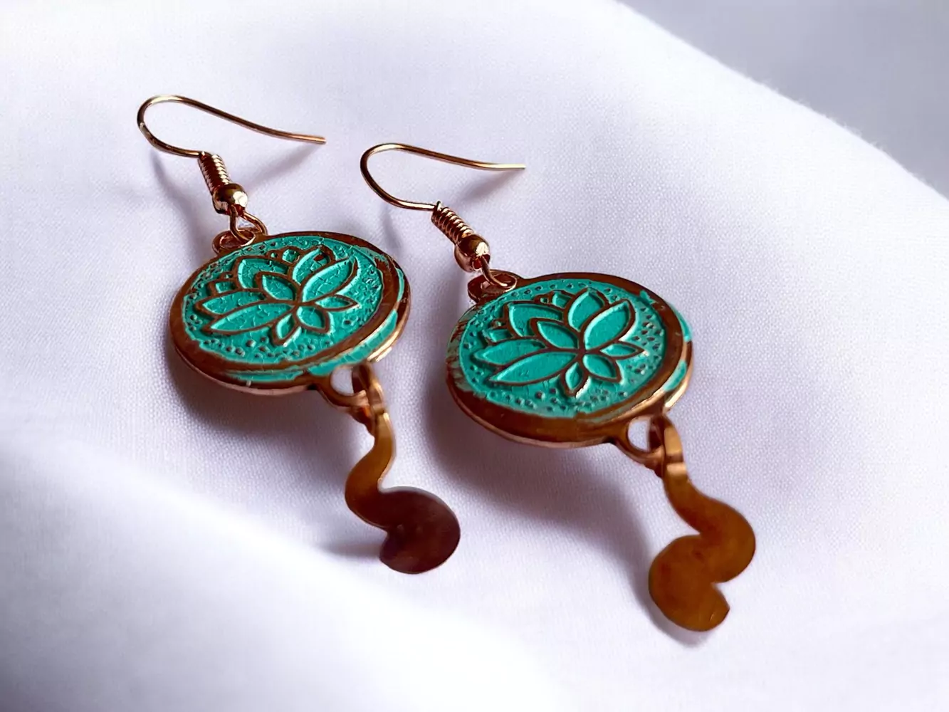 Aros de Cobre Flor de Loto