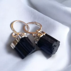 Aros de Turmalina Bañados en Plata