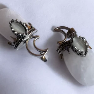 Colgante Luna Mística con Cuarzo Cristal
