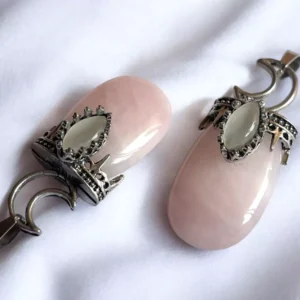 Colgante Luna Mística con Cuarzo Rosa 2