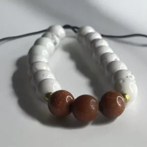Pulsera hawlita y piedra sol ajustable