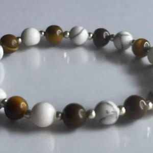 Pulsera ojo de tigre y hawlita