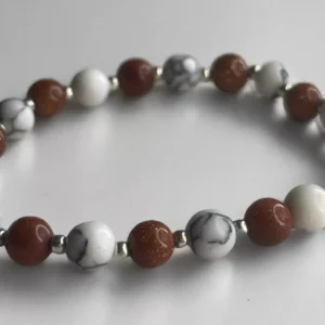 Pulsera de Piedra Sol y Hawlita: Energía, Equilibrio y Calma