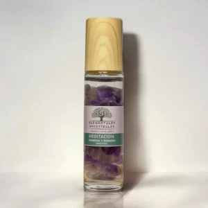 Roll on aromaterapia meditación fondo blanco